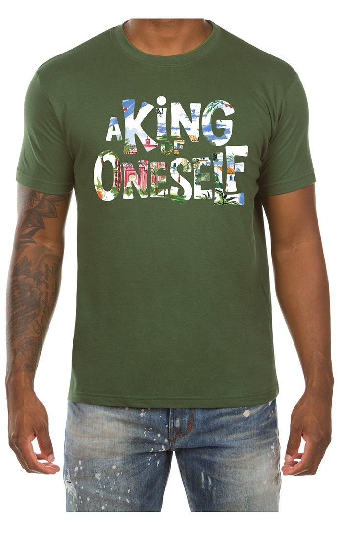 AKOO Men's Surf Short Sleeve Graphic Tee - Green - GREEN